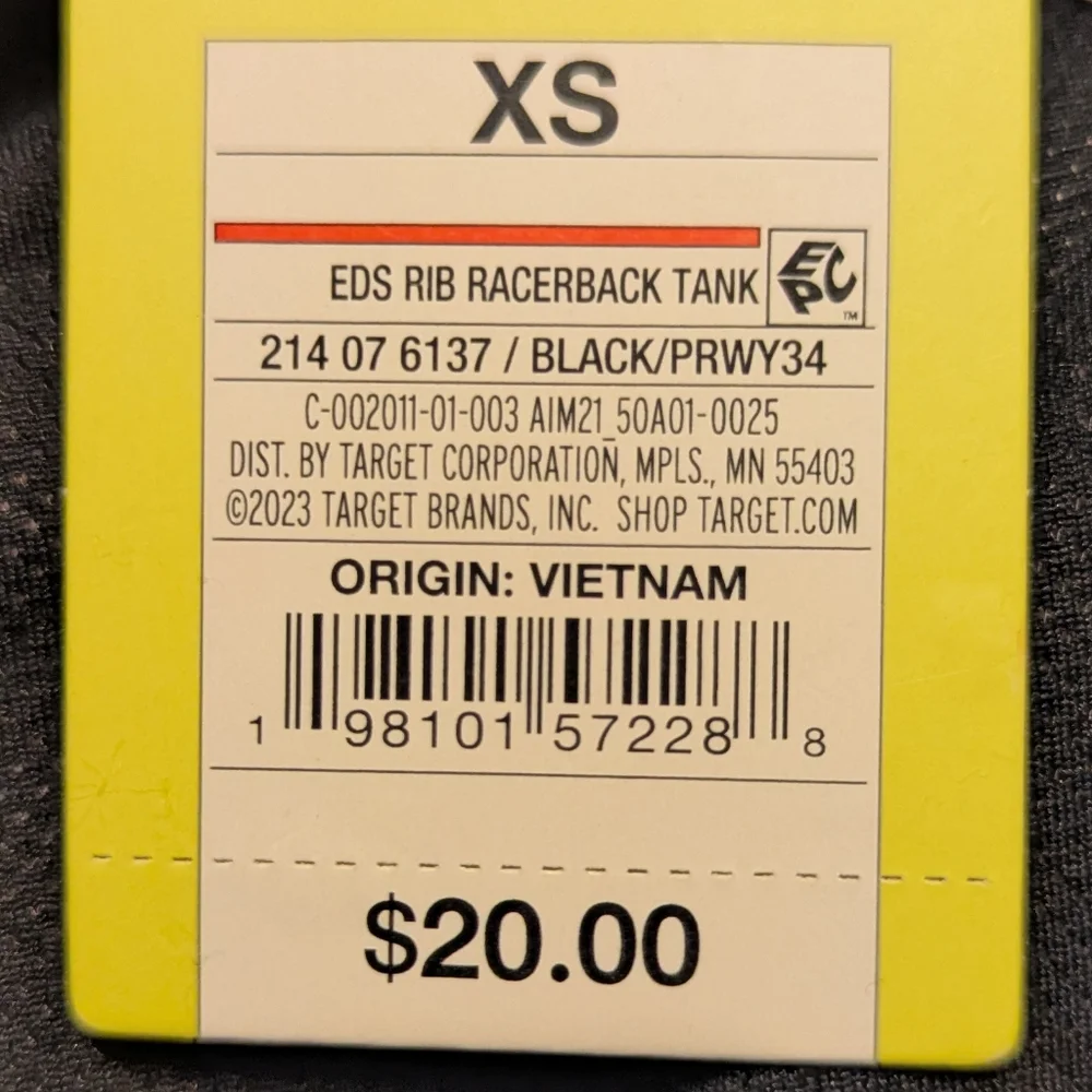 All In Motion XS Black Eds Rib Racerback Tank - Picture 4 of 4